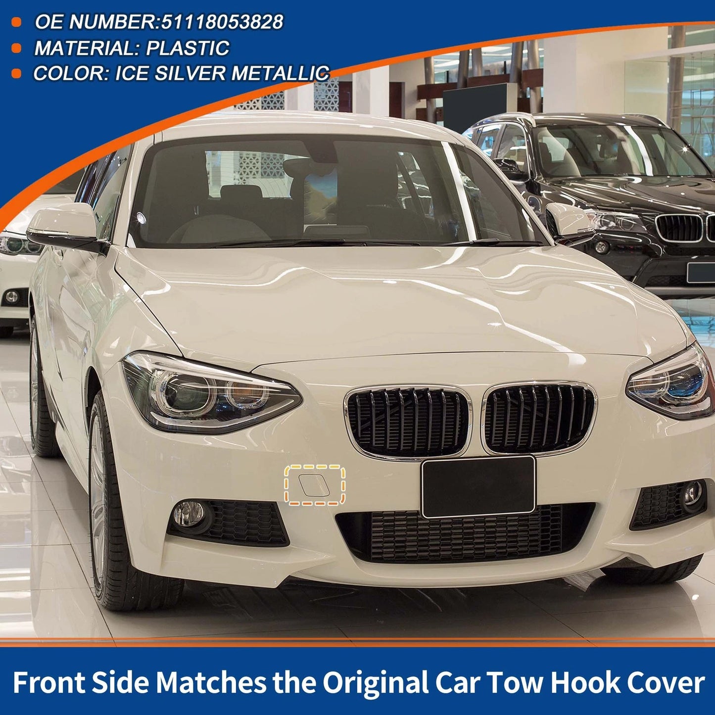 Tow Hook Cover for BMW 114i Ice Silver (2012-2014)