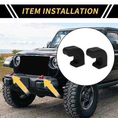 Car Bumper Tow Hook Covers for Jeep Wrangler JK JL Gladiator 07-23 Black