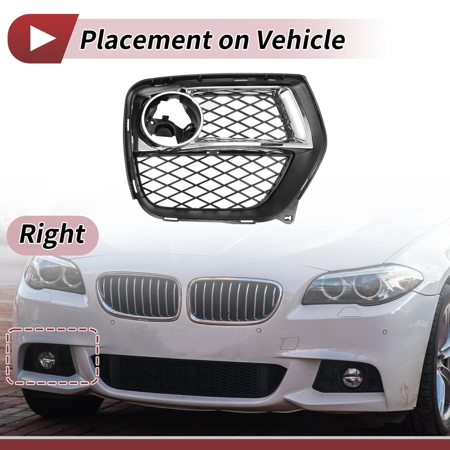 Front Right Fog Light Grill for BMW X6 (2012-2014)