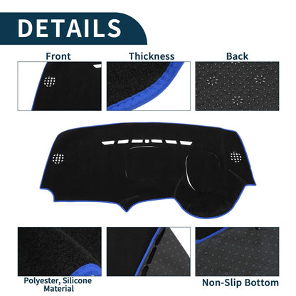 Dashboard Cover Mat for Peugeot 3008 2013-2015 Sun Protector Black Blue