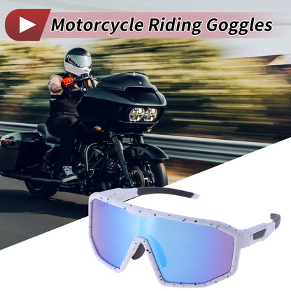 Goggles / 1 x Riding Goggles Blue Lens White with Black Spots for Motorcycle