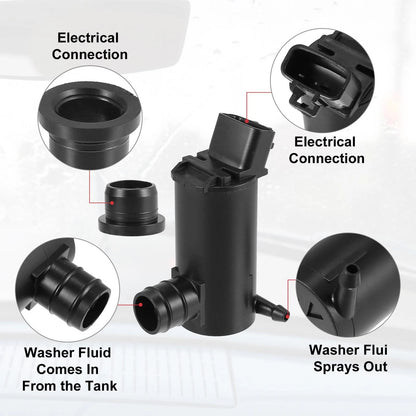 Windshield Washer Motor Pump for Toyota Camry, Solara, Corolla, Matrix (2003-2008)
