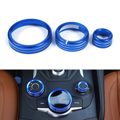 Blue Multimedia Knob Ring for Alfa Romeo Giulia Stelvio (2017-2019)
