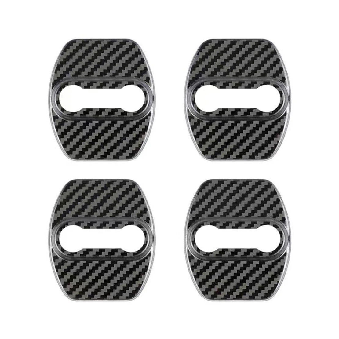 4 x Carbon Fiber Black Door Lock Striker Covers for Kia GT (2018-2023)
