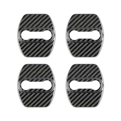4 x Carbon Fiber Black Door Lock Striker Covers for Kia GT (2018-2023)