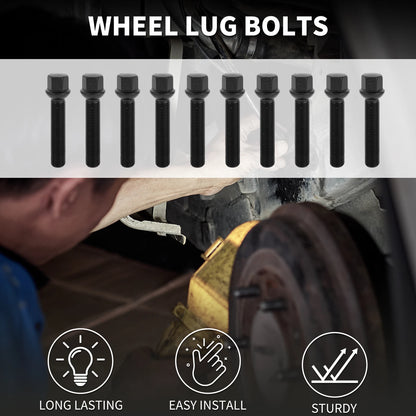 10 x M14x1.5 Ball Seat Wheel Lug Bolt for Volkswagen Porsche