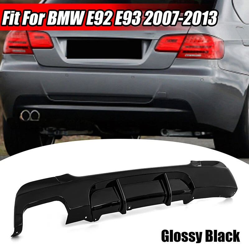 Gloss Black Rear Bumper Exhaust Diffuser Lip for 07-13 BMW E92 E93 M-Sport