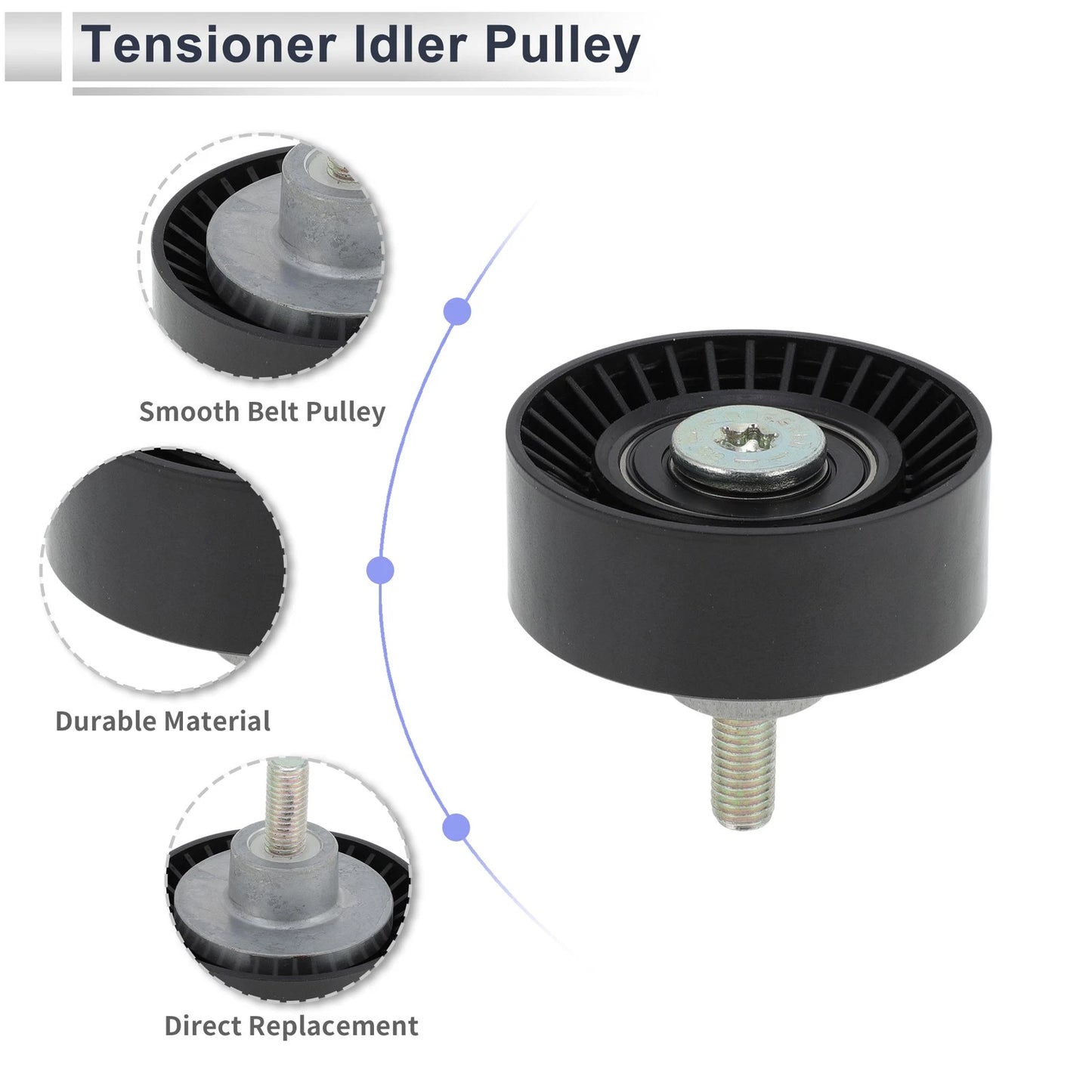 Drive Belt Idler Pulley for BMW Series 3 (1998-2005) Black 1 x Piece