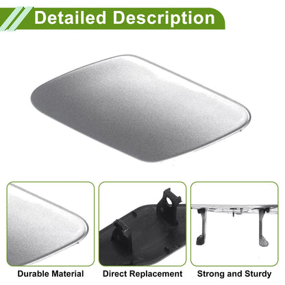 Left Washer Nozzle Cover Cap for Porsche Cayenne Silver Tone