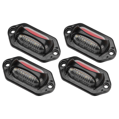 4Pcs 12-24V White & Red LED License Plate Tag Lights for Car Truck Trailer