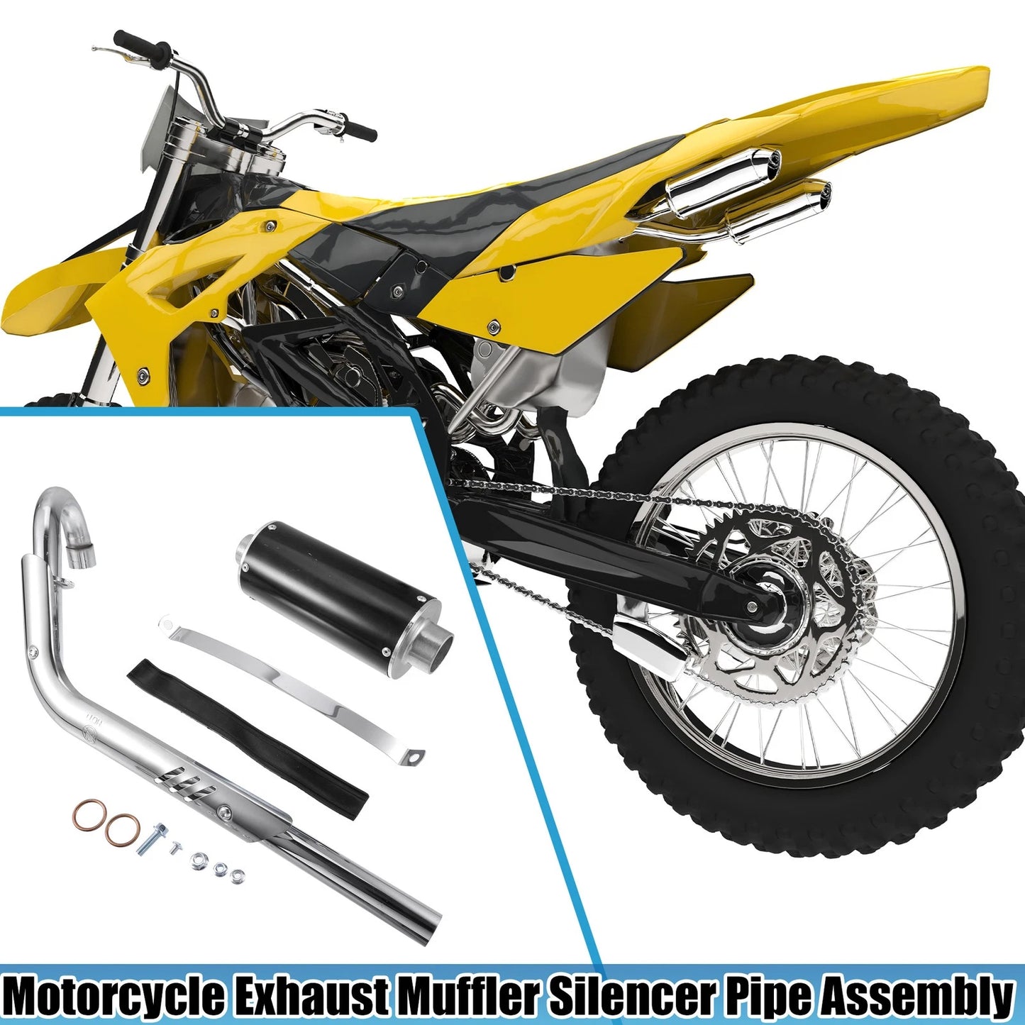 Exhaust Muffler Silencer Pipe 1.1 Inch for Honda XR50 CRF50 (2000-2023)