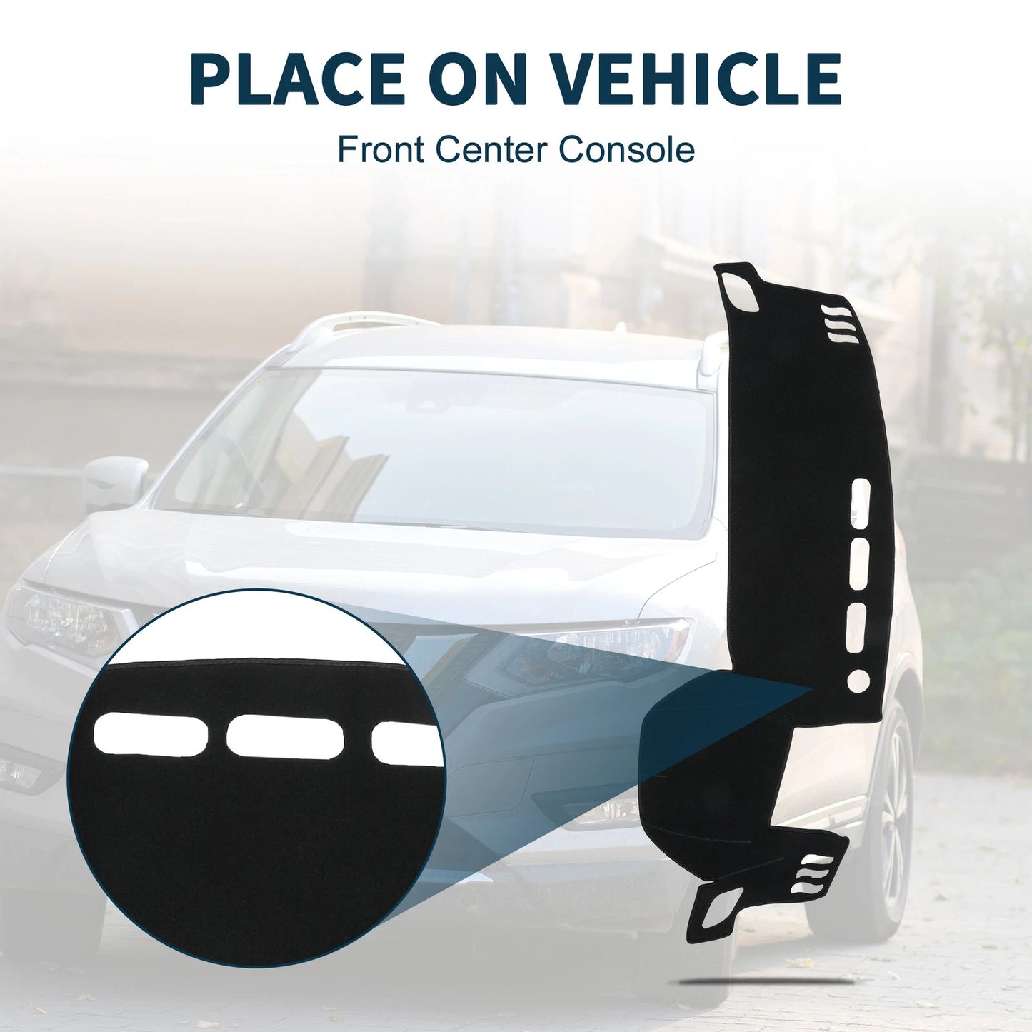 Dashboard Cover Mat for Nissan X-Trail T33 (2022-2024) Black 1 Set