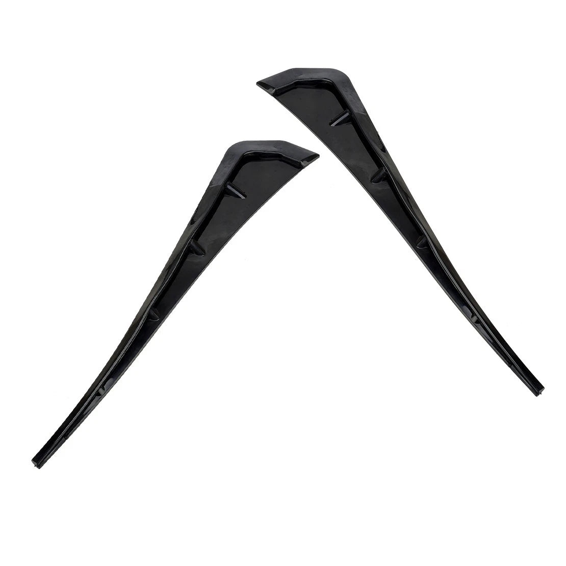 2 x Gloss Black Side Window Fender Covers for Universal Fit
