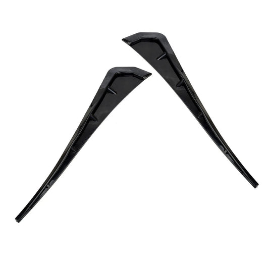 2 x Gloss Black Side Window Fender Covers for Universal Fit