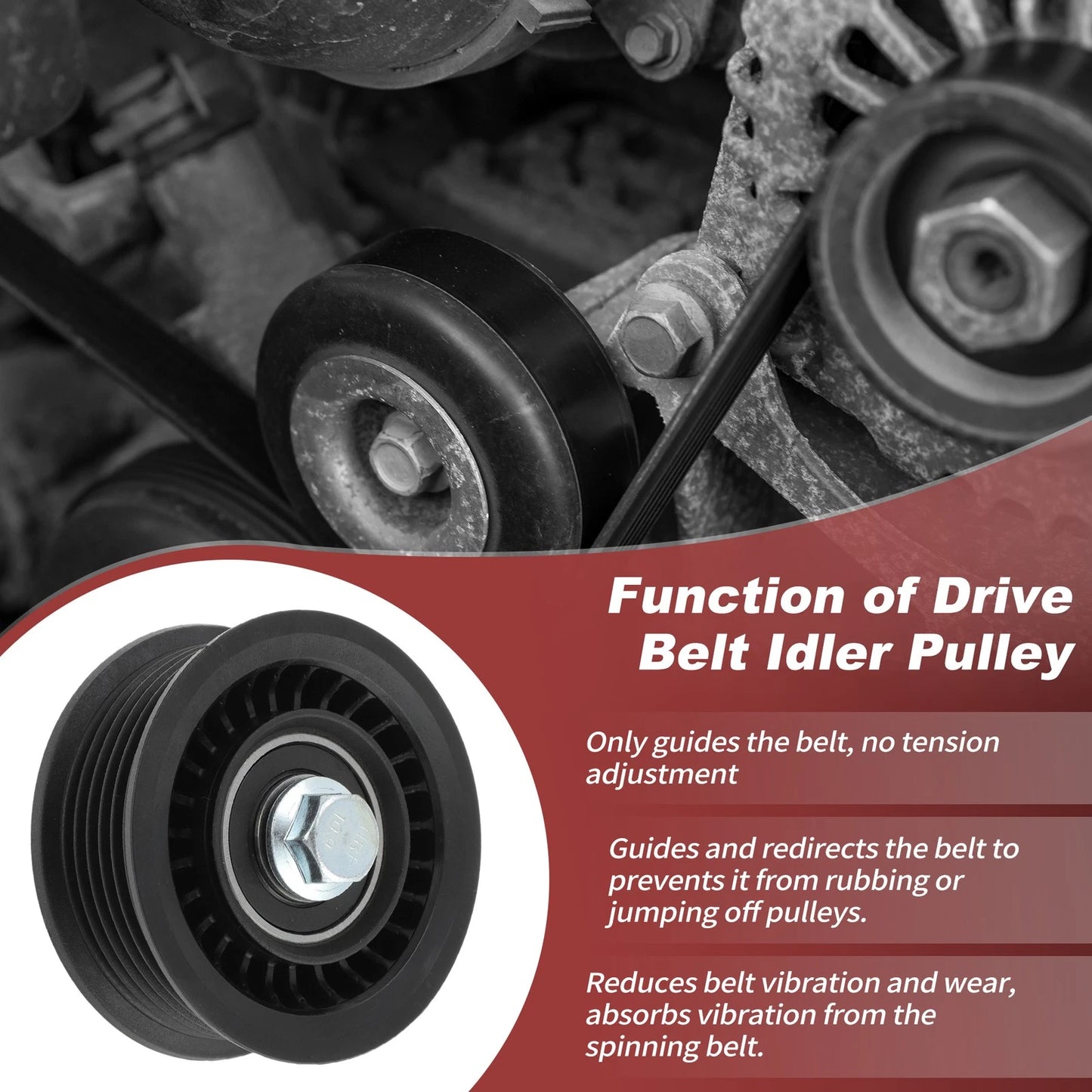 Accessory Drive Belt Idler Pulley for Chevrolet, GMC, Cadillac