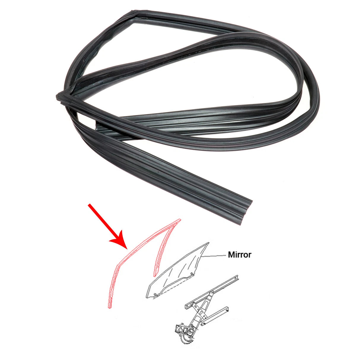 Front Door Glass Run Channel for Toyota Corona Sedan 1992-1996