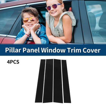 4 x Car Pillar Window Trim Covers for Toyota Tundra (2007-2020) Black