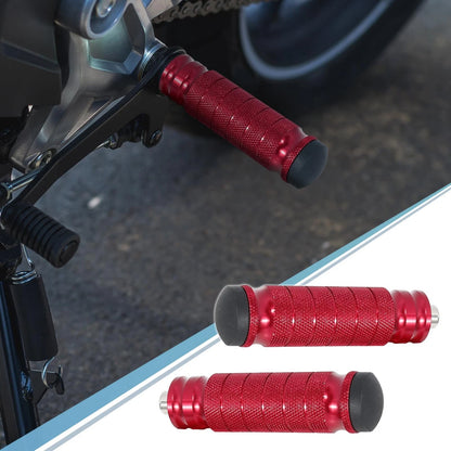1 Pair 6mm Aluminum Rearset Footrest Footpeg Red for Motorcycle