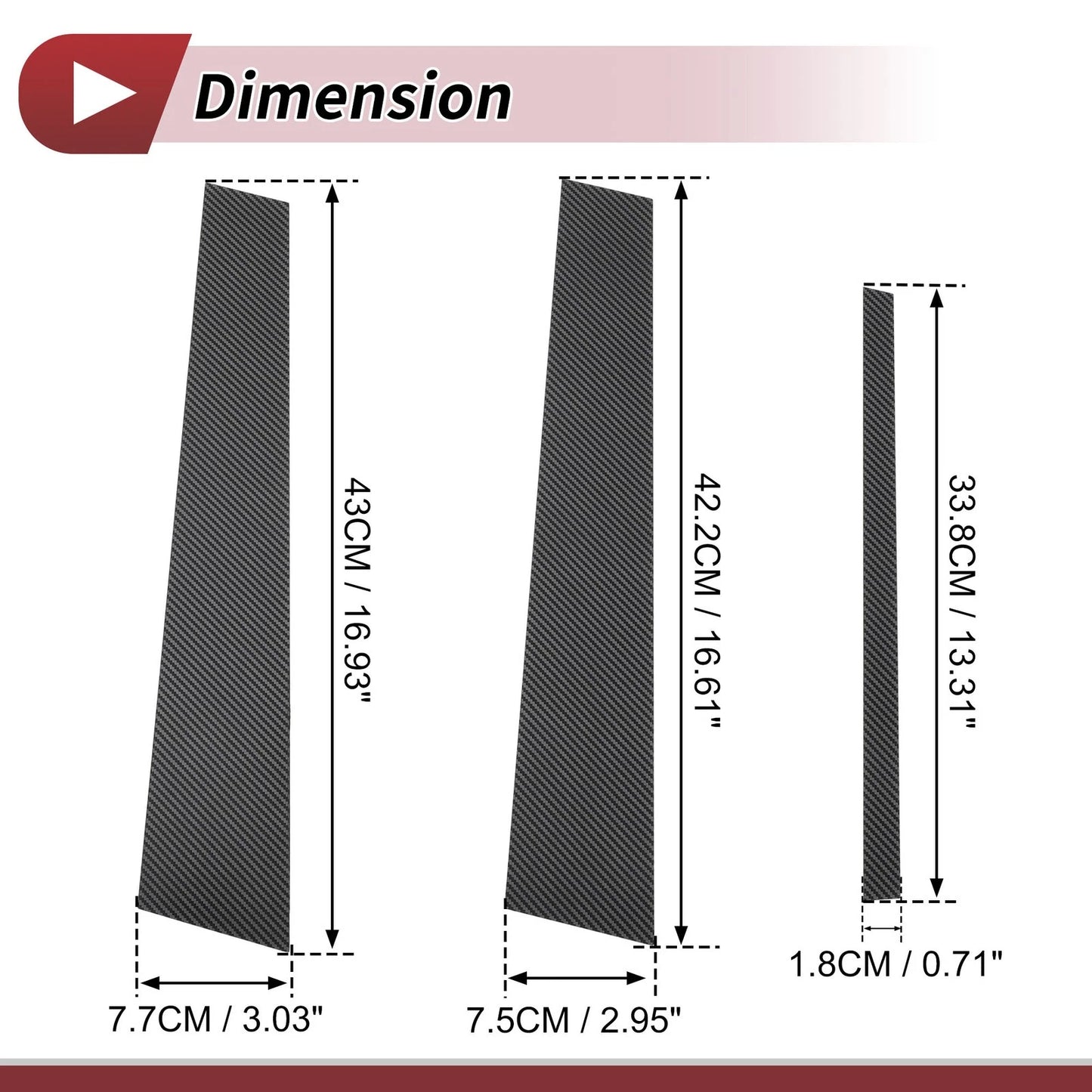 6 x Door Window Trim for Infiniti G35 (2003-2006) Carbon Fiber Black