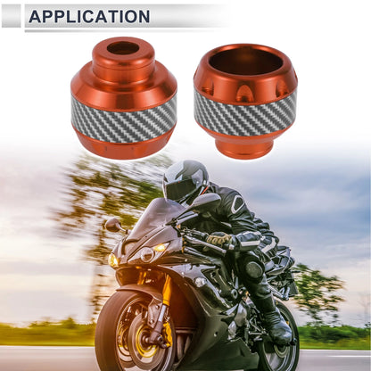 2 x 14mm Aluminum Alloy Carbon Fiber Motorcycle Slider Frame Orange