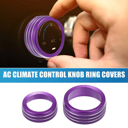 AC Radio Switch Knob Cover Decals for Dodge Durango 2014-2020 - Purple (Set of 3)