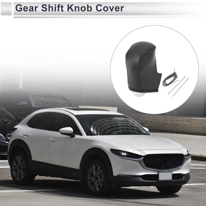 Mazda CX-30 Gear Shift Knob Cover 2020-2021 Black Grey Faux Leather