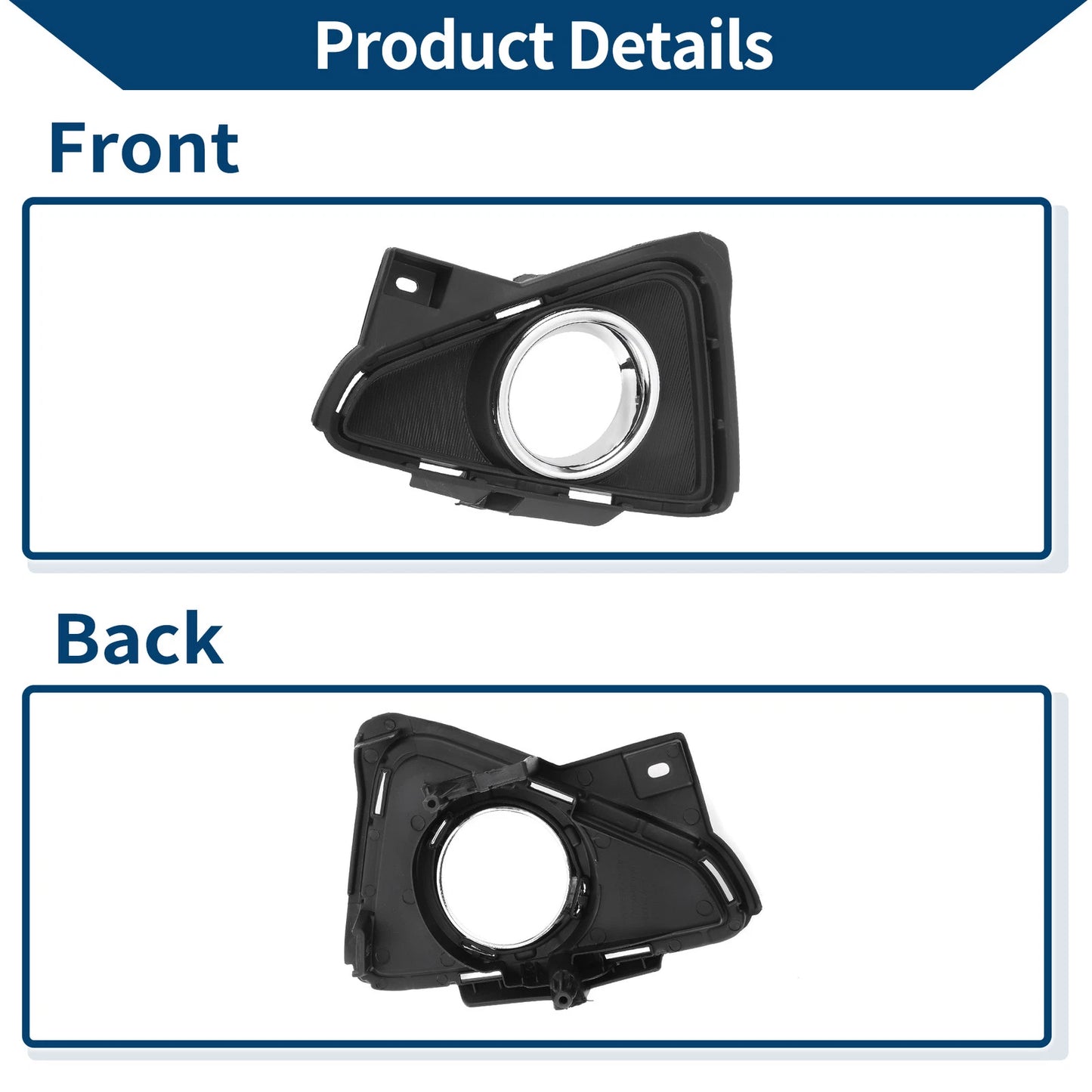 1 Pc Front Left Fog Light Grill for Toyota RAV4 (2016-2018) Black