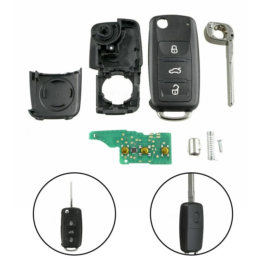 Car Key 3 Buttons 434MHz ABS Black Battery Remote Key for Car