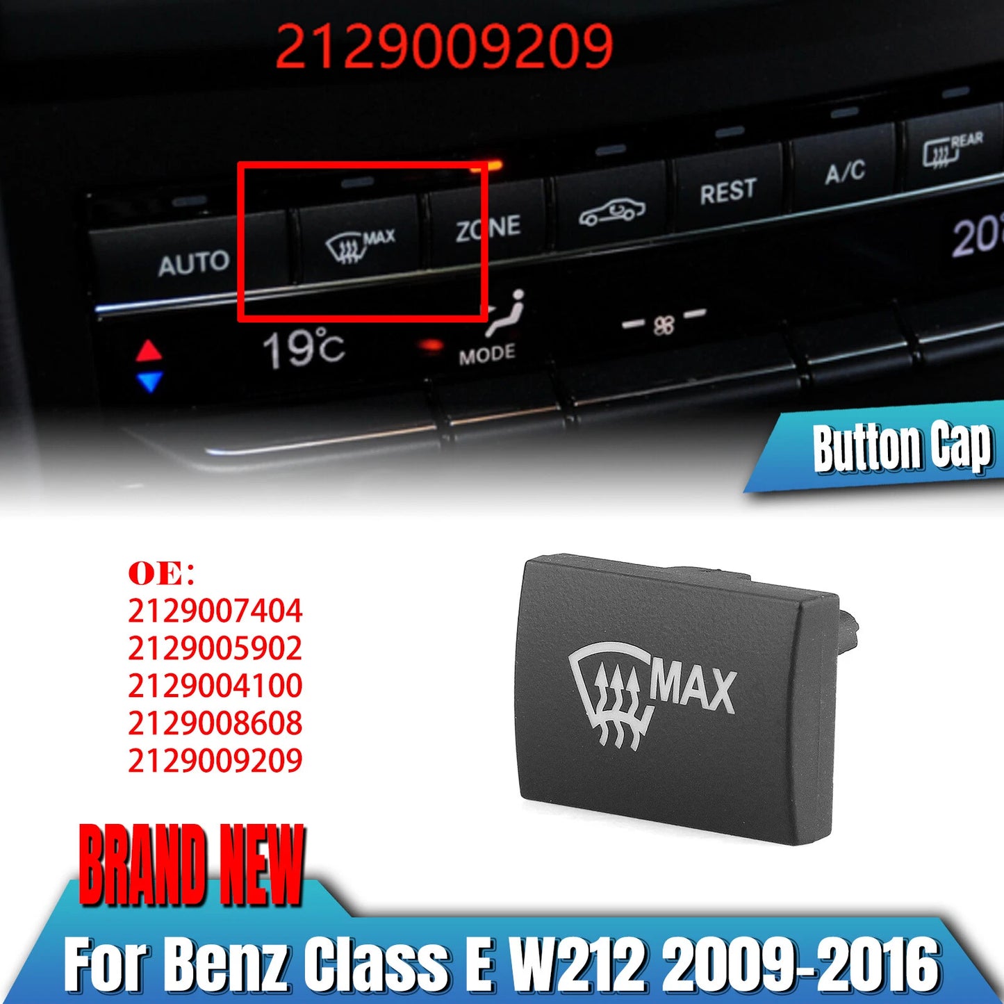 A/C Control Button Cover for Benz E Class W212 (2009-2016)