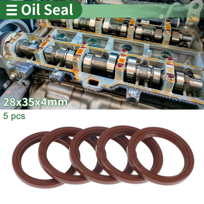 Oil Seal / 28x35x4mm / Seal Ring FKM Brown 5 Pcs