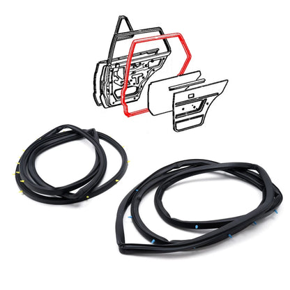 Rear Door Weatherstrip Seal x2 for Toyota Starlet 5DR KP60 KP61 KP62 1978-1984