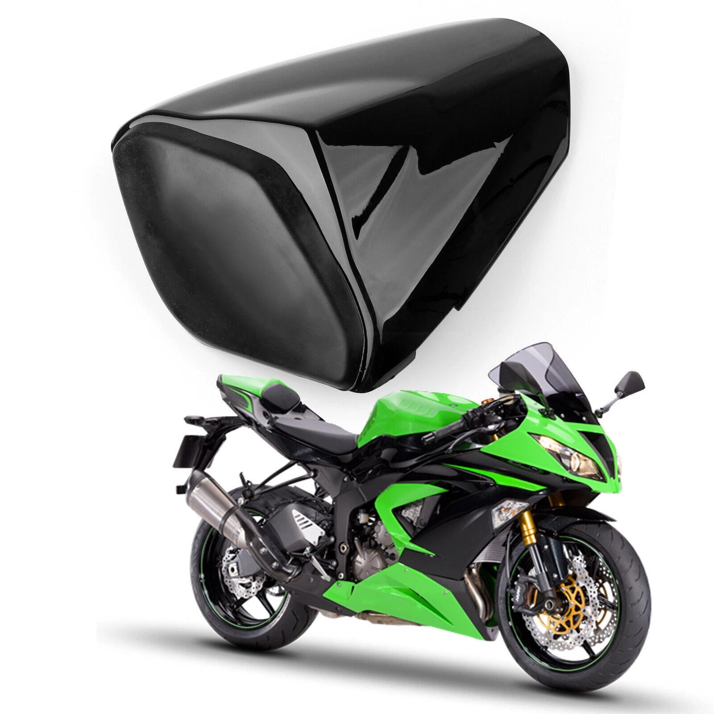Pillion Seat Cover for Kawasaki ZX6R ZX 636 (2009-2018) Black