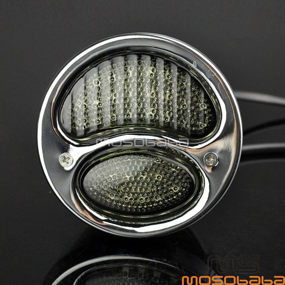 Chrome LED Brake Stop Taillights for Harley, Honda, BMW, Bobber, Cafe Racer