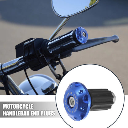Pair 7/8\" 22mm Hand Grips End Caps Aluminum Blue for Motorcycle