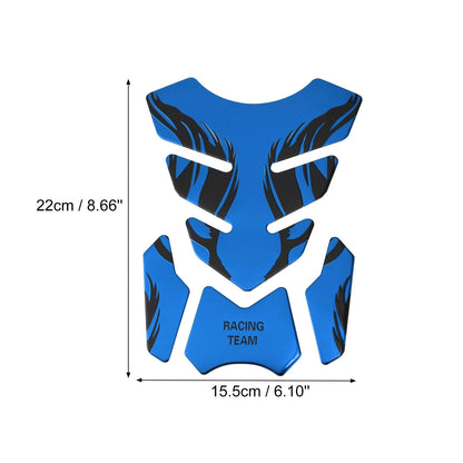 Universal Protector Sticker / 1 x 3D PVC Rubber Pad Emblem Blue for Motorcycle