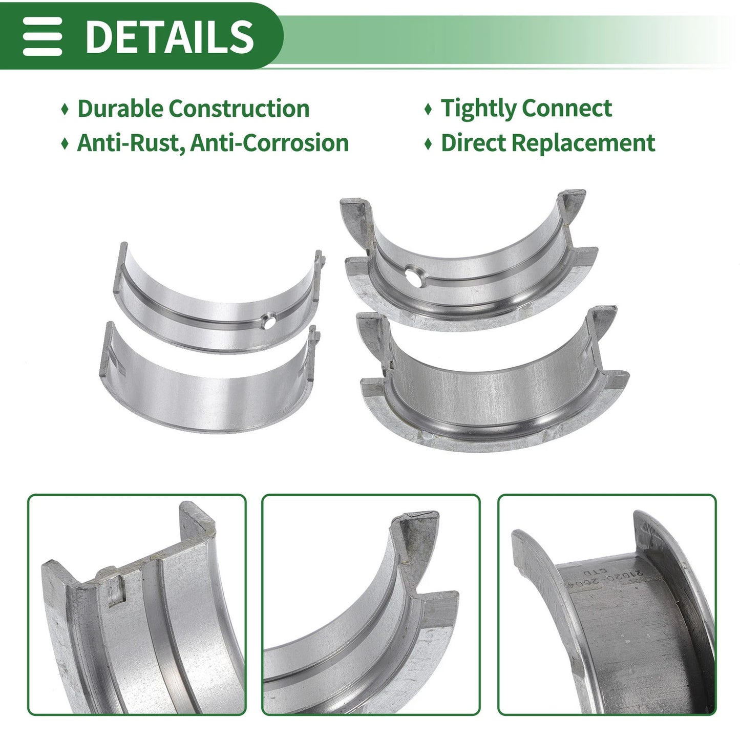 Main Bearing Set for Hyundai Accent (1995-2011) - 10 Pcs