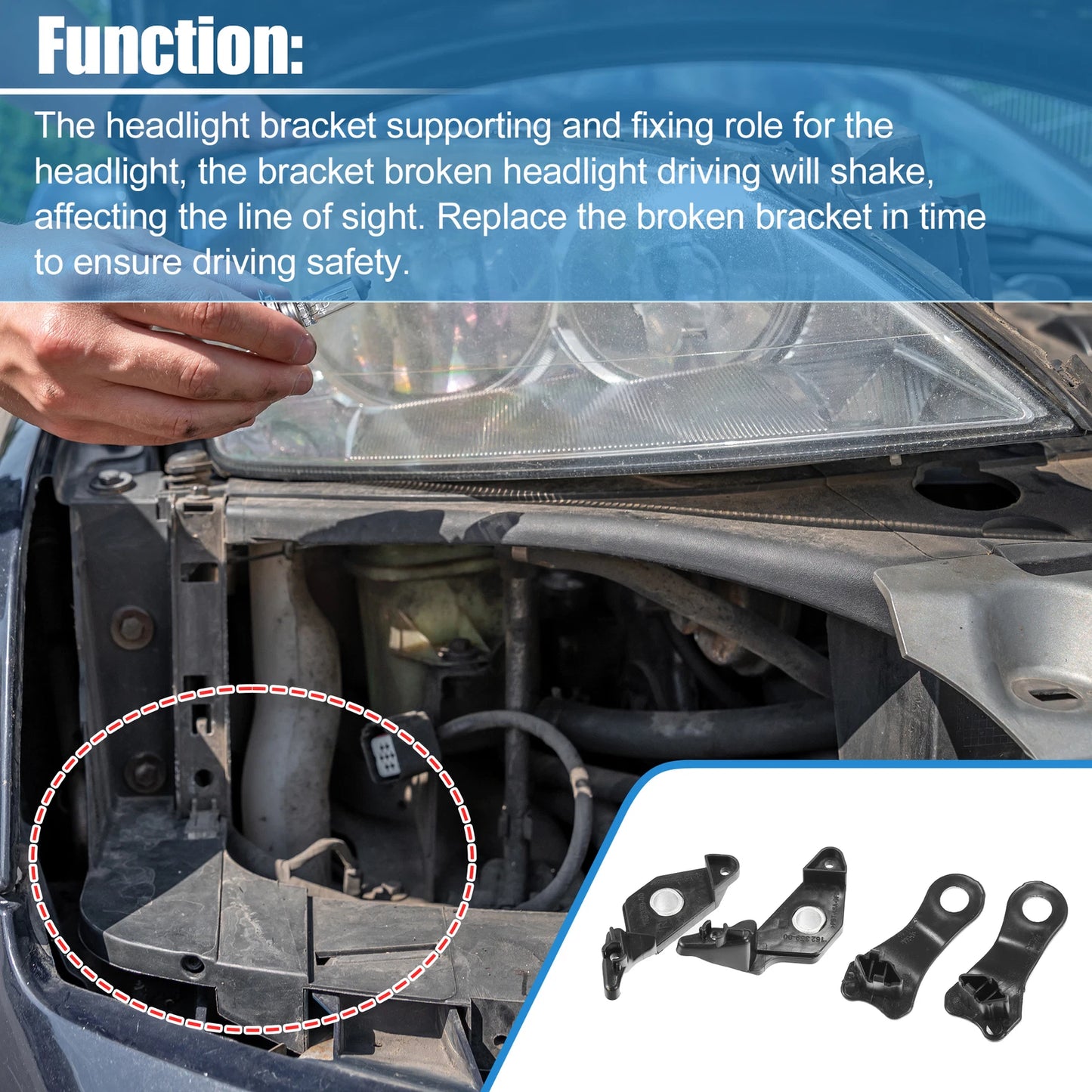 Headlight Support Mount Bracket for BMW 525xi (2006-2007)