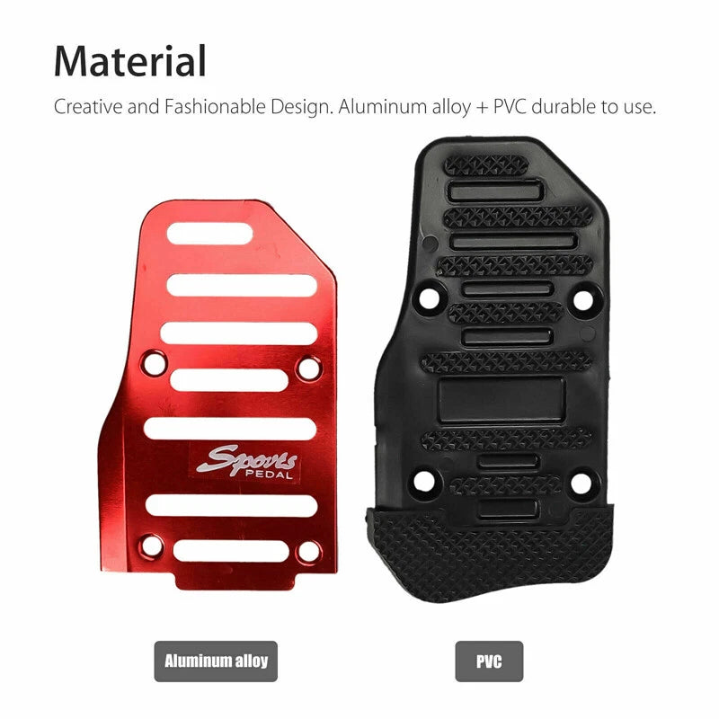 Red Non-Slip Gas Brake Foot Pedal Pad Cover for Car Accessories (3 pcs)