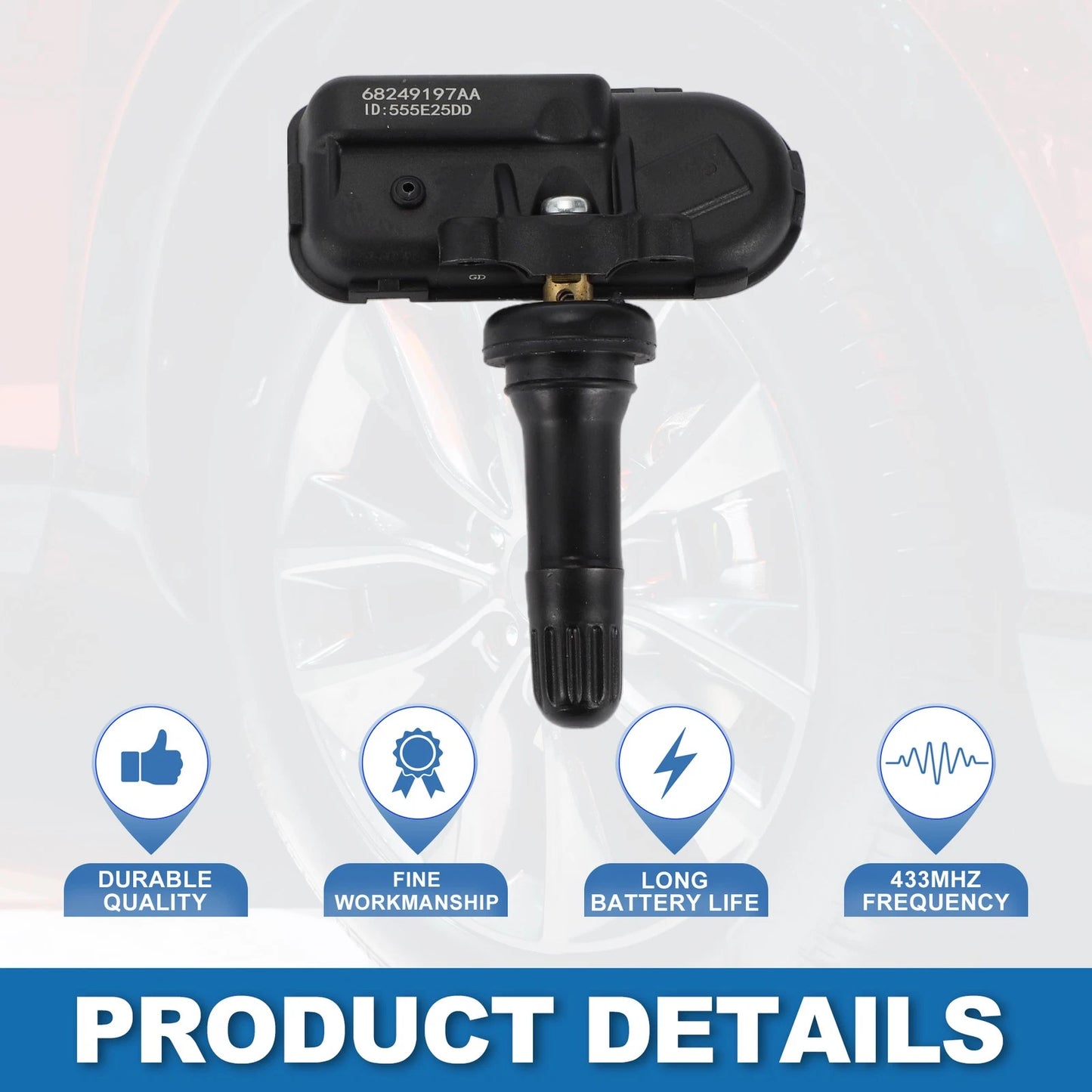 Tire Pressure Sensor 433MHz for Ram 2500 3500 (2014-2024) 1 x Pc