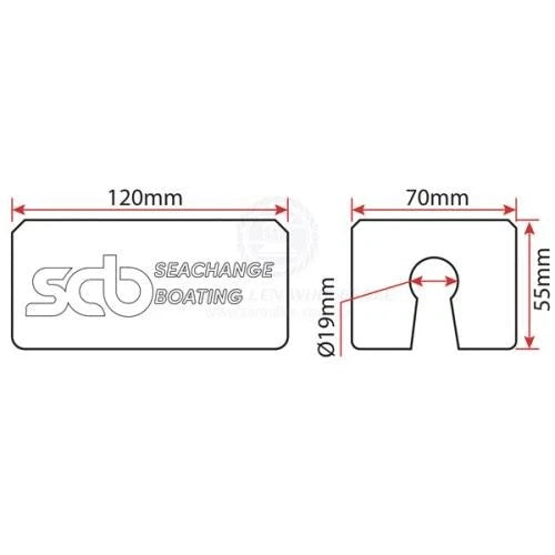 Outboard Tilt/Trim Motor Support Trim Block Blue for SCB Models