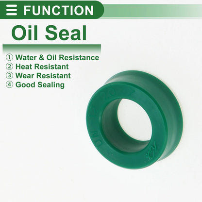 Oil Seal Seal Ring Rotary Shaft Seal TPU 12x20x7mm High Pressure Green 5 Pcs