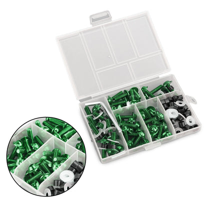 158 Piece Green Aluminium Fairing Screw Trim Bolts Set for F2