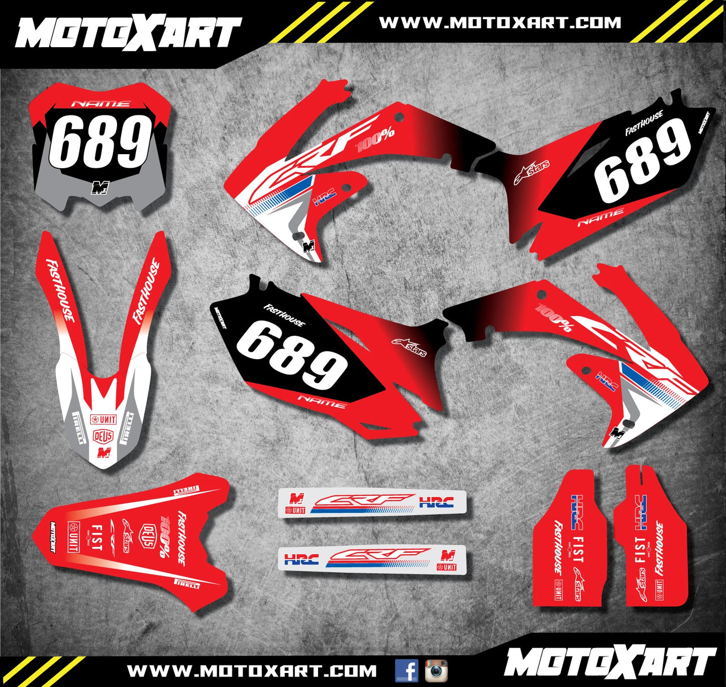 Full Custom Graphic Kit for Honda CRF 450 (2009-2012)
