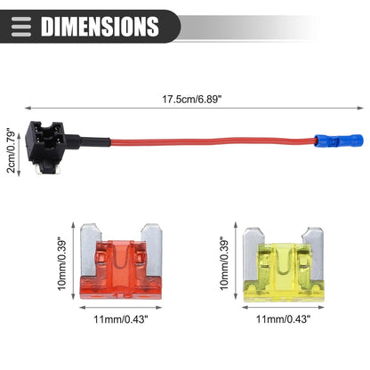 Circuit 12V Low Profile Mini Fuse Tap with 10 x 10A/20A APS Fuses for Car