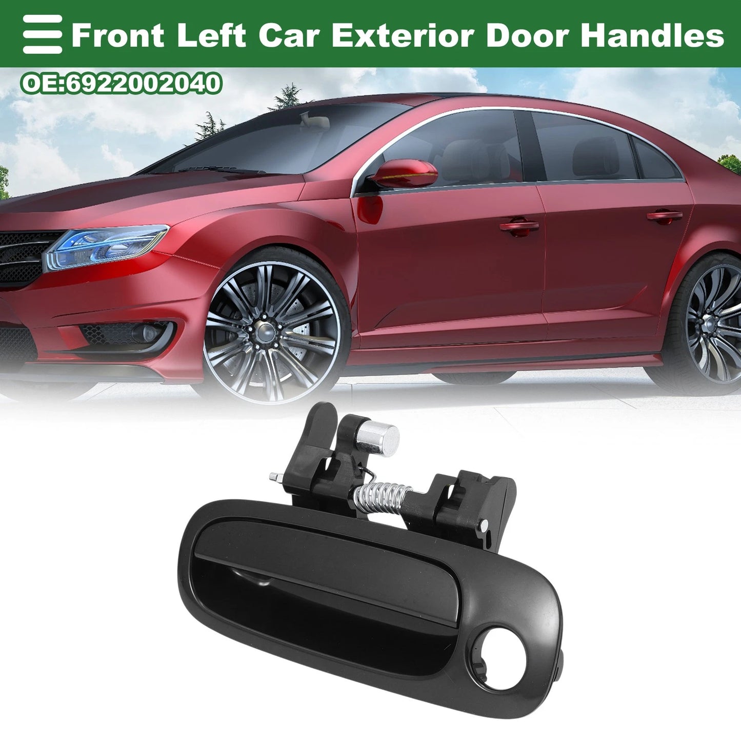 Front Left Exterior Door Handle for Toyota Corolla (1998-2002) Black