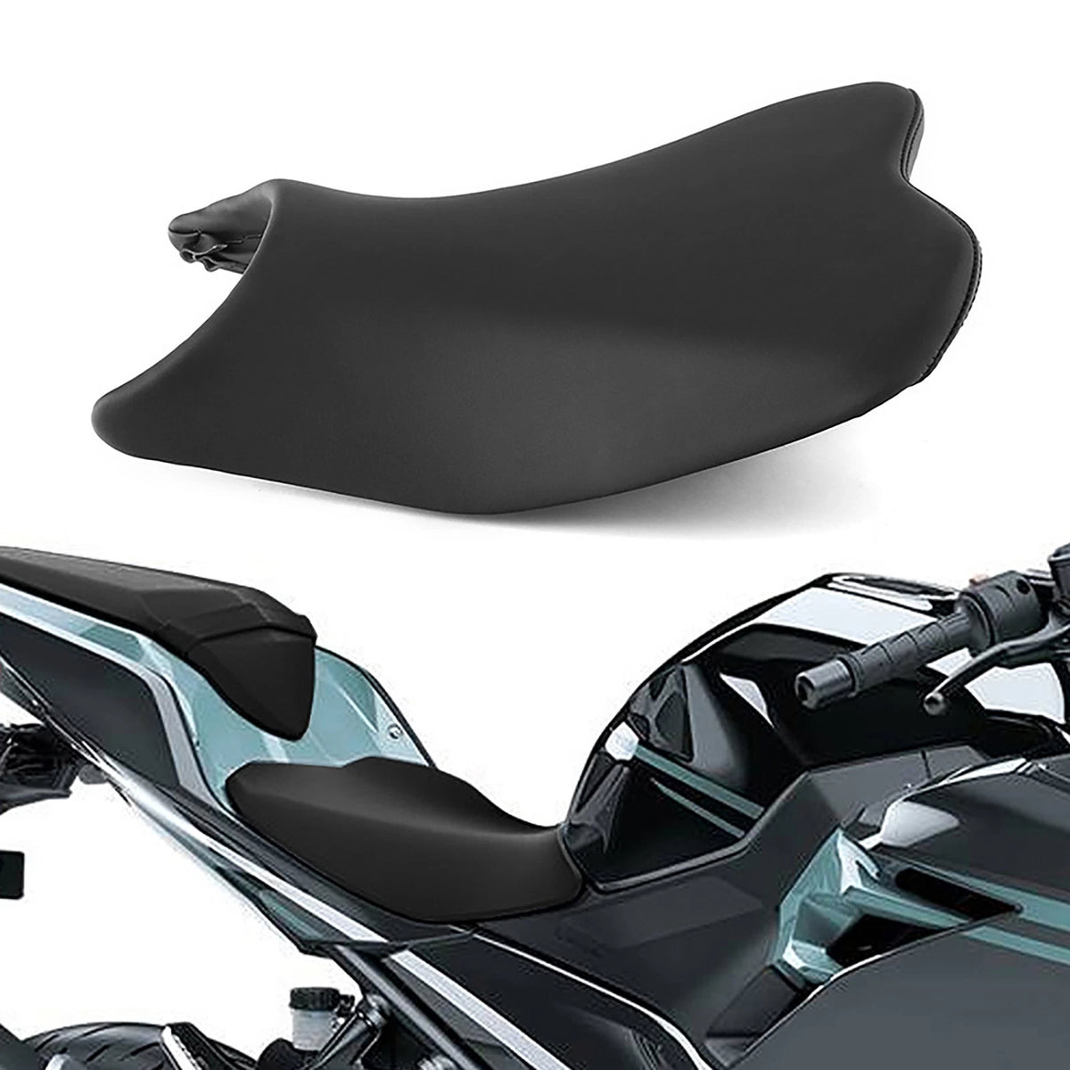 Black Front Driver Seat for Kawasaki Ninja 400 Z400 (2018-2023)
