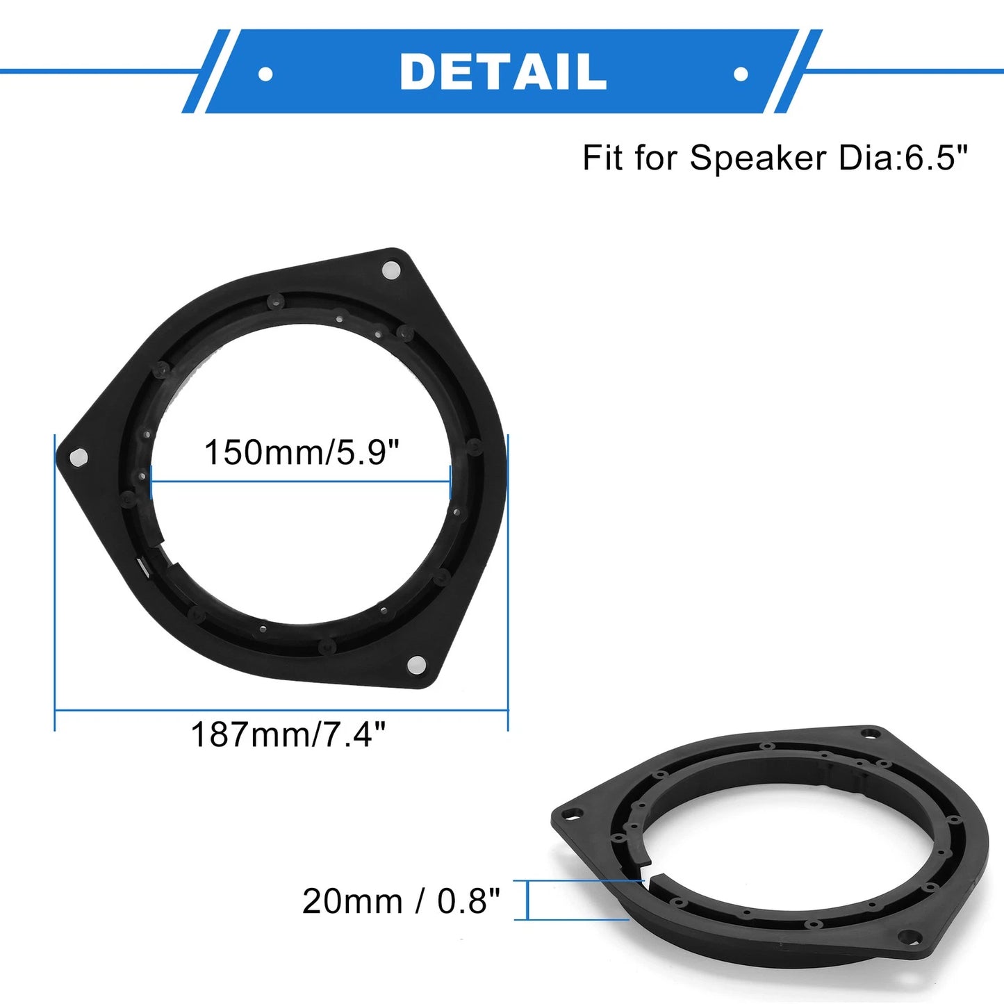 Speaker Spacer Ring for Toyota Echo 6.5" Speakers (2000-2005) 2 x Set
