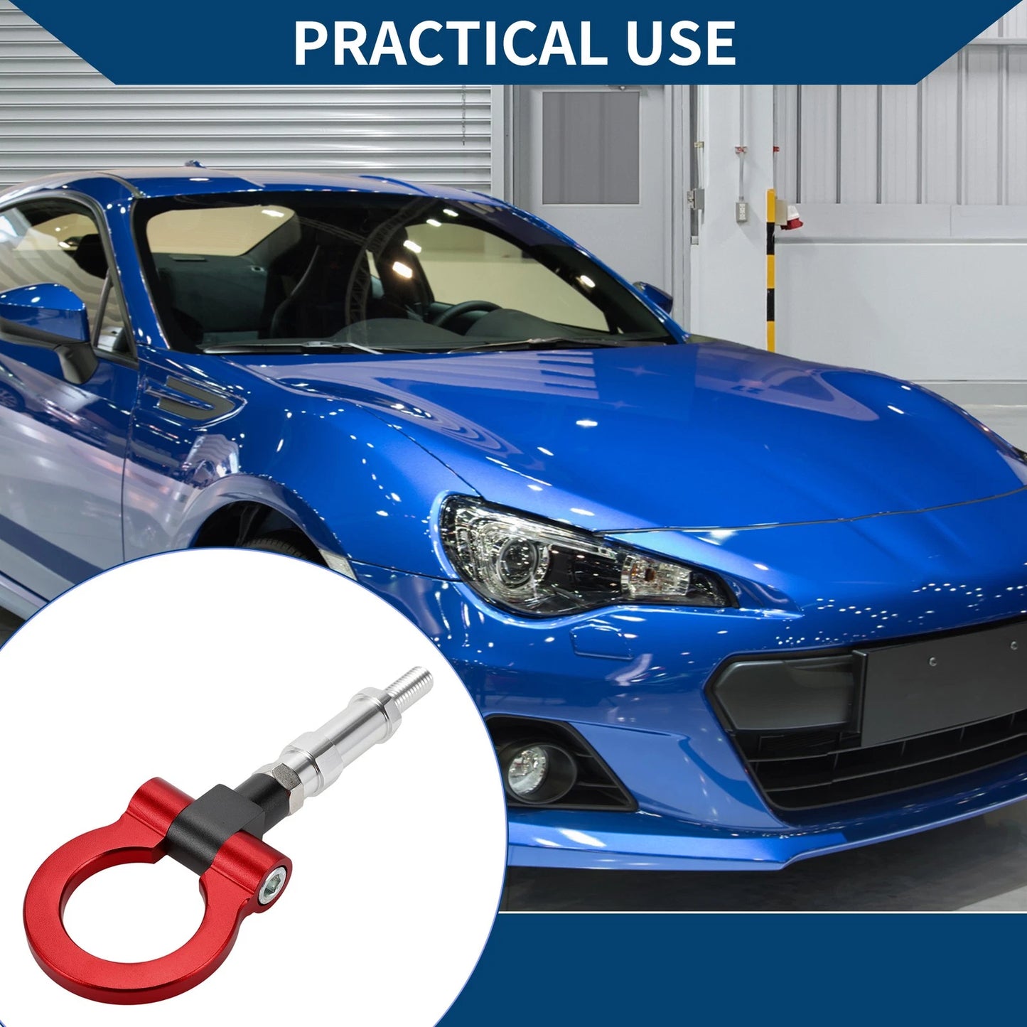 Tow Hook Ring 20.4cm for Honda S2000 (2000-2009) - Red Metal Accessory