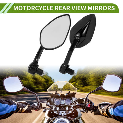 M8 Rear View Mirrors Prismatic Black Aluminum Plastic for Motorcycle