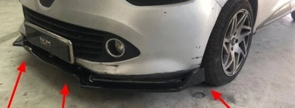 Front Bumper Lip Splitter for Renault Clio Mk4 (2012-2019) 3 Pcs